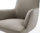 Chaise-pivotante Heira-Flex avec accoudoirs cuir de vache couleur boue pied de chaise 4 branches aspect titane pivotement sur 360° ressorts ensachés 3